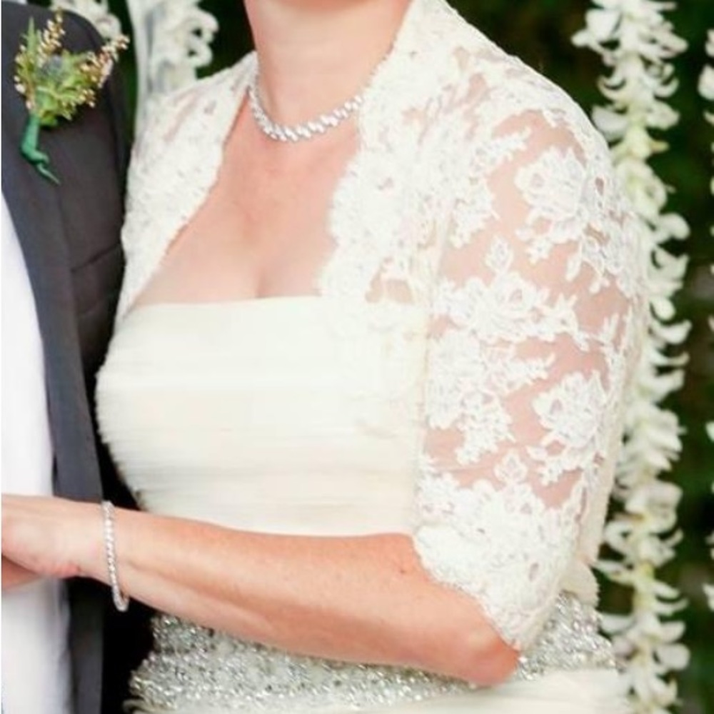 Bliss by Monique Lhuillier lace bolero